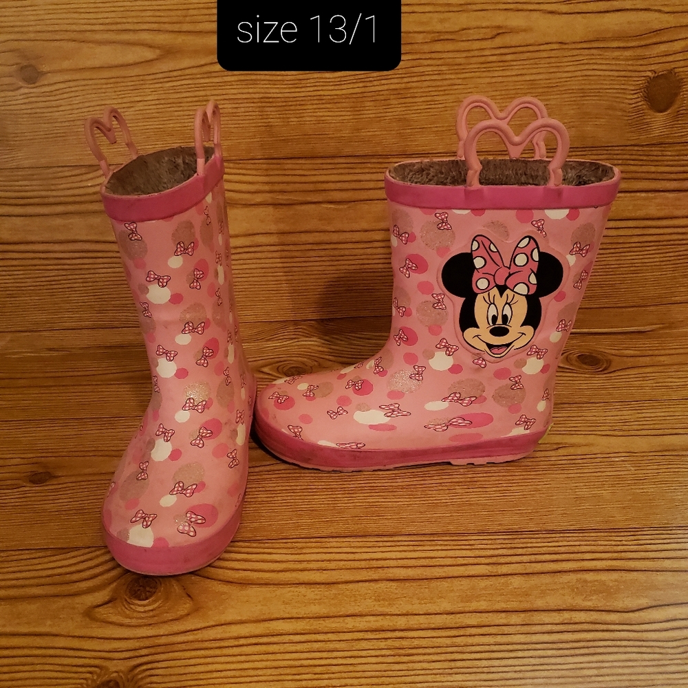 Girl Minnie Mouse Insulated Rainboots